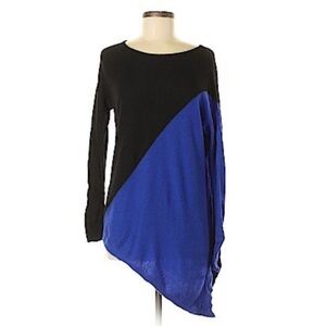 Asymmetrical Long Sleeve sweater S - Blue/Black